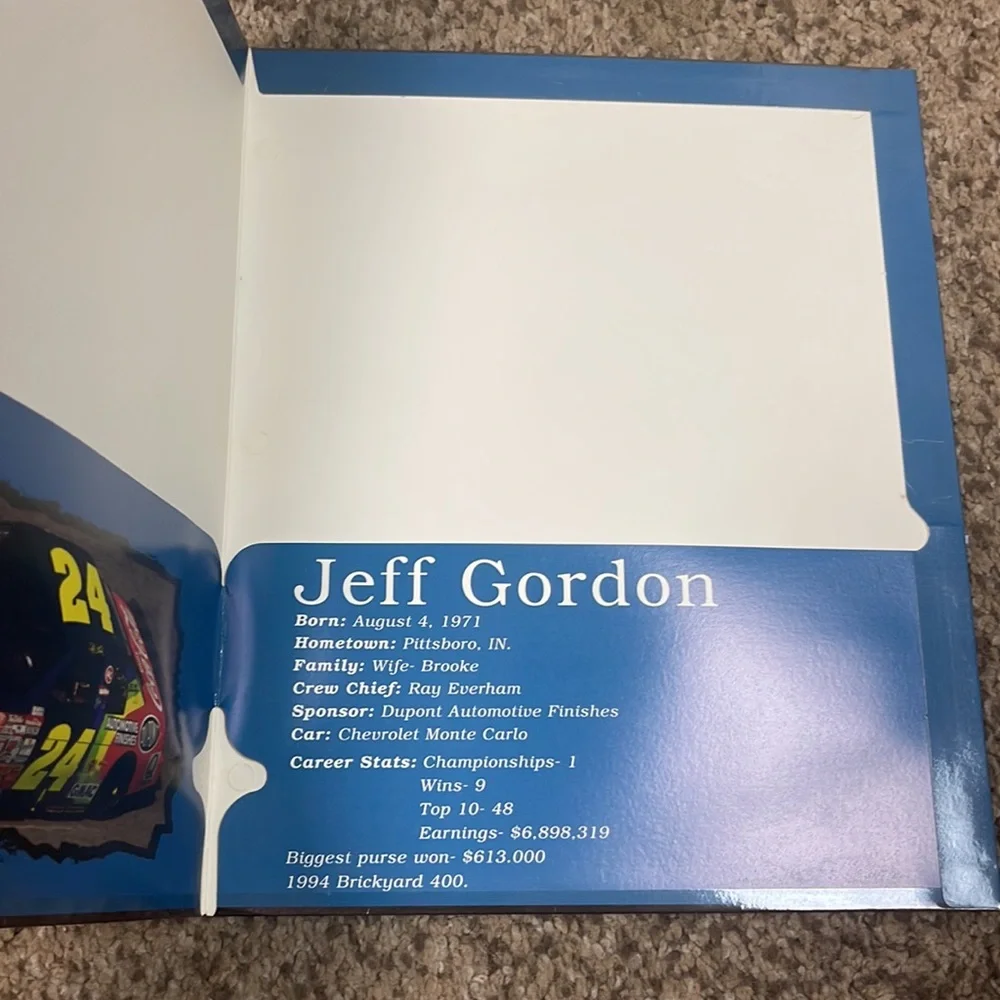 Vintage 90s NASCAR Jeff Gordon #24 racing folder